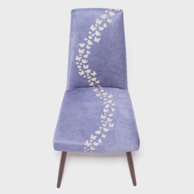 Vintage Pearsall Chair with Laser Cut Butterflies on Hide