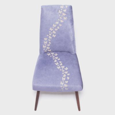 Vintage Pearsall Chair with Laser Cut Butterflies on Hide