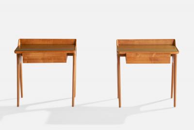 Vittorio Dassi Nightstands with Wood and Glass Italy 1950s