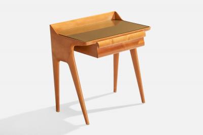 Vittorio Dassi Nightstands with Wood and Glass Italy 1950s