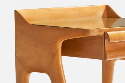 Vittorio Dassi Nightstands with Wood and Glass Italy 1950s