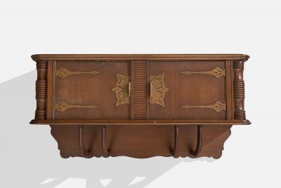 Vittorio Valabrega Attribution Wall Mounted Cabinet in Oak Italy 1930s