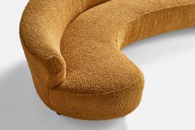 Vladimir Kagan Large Curved Sofa with Fabric and Metal USA 1950s