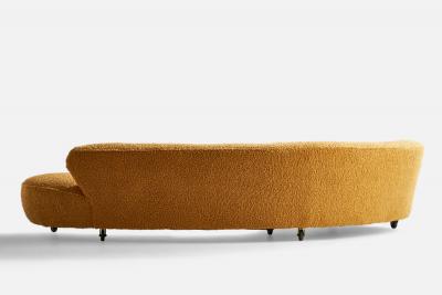 Vladimir Kagan Large Curved Sofa with Fabric and Metal USA 1950s