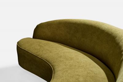 Vladimir Kagan Sofa with Fabric and Wood USA 1990s