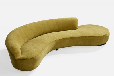 Vladimir Kagan Sofa with Fabric and Wood USA 1990s