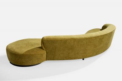 Vladimir Kagan Sofa with Fabric and Wood USA 1990s
