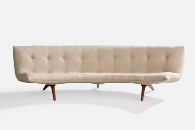 Vladimir Kagan Sofa with Walnut Fabric USA 1960s