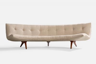 Vladimir Kagan Sofa with Walnut Fabric USA 1960s