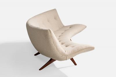 Vladimir Kagan Sofa with Walnut Fabric USA 1960s