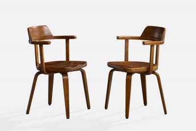 Walter Gropius Armchairs in Oak Austria 1950s