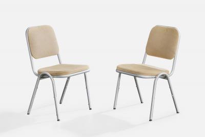 Warren McArthur Dining Room Chairs with Aluminum and Fabric 1955