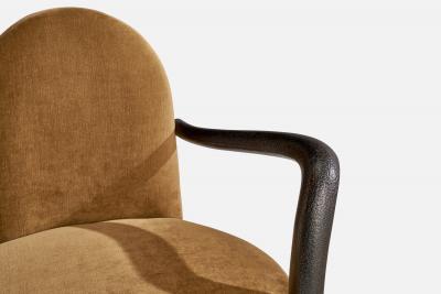 Wendell Castle Armchair with Mahogany and Velvet USA 1997