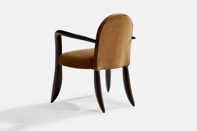 Wendell Castle Armchair with Mahogany and Velvet USA 1997