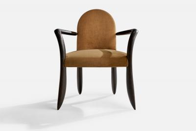 Wendell Castle Armchair with Mahogany and Velvet USA 1997