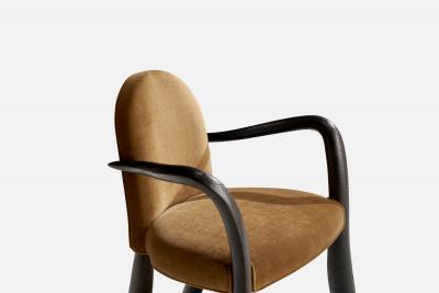Wendell Castle Armchair with Mahogany and Velvet USA 1997