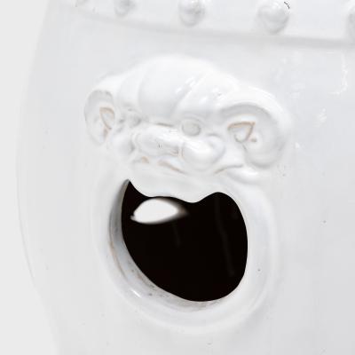 White Double Coin Garden Stool