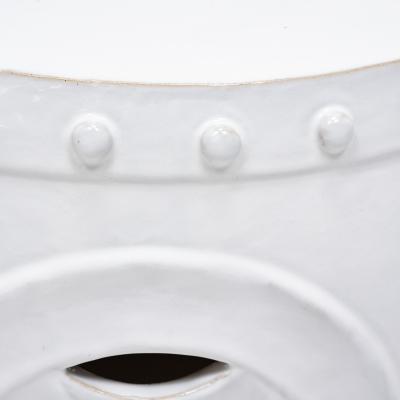 White Double Coin Garden Stool