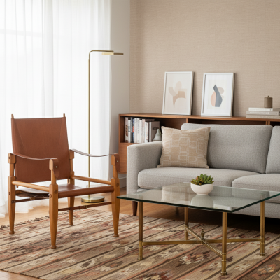 Wilhelm Kienzle Beechwood and Leather Safari Chair Wilhelm Kienzle