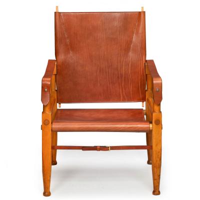 Wilhelm Kienzle Beechwood and Leather Safari Chair Wilhelm Kienzle