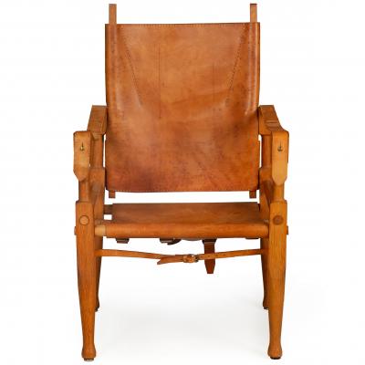 Wilhelm Kienzle Leather and Oak Safari Chair Wilhelm Kienzle ca 1950