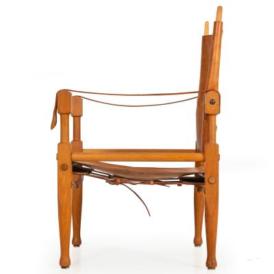Wilhelm Kienzle Leather and Oak Safari Chair Wilhelm Kienzle ca 1950