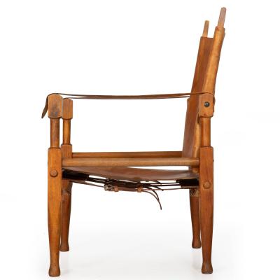 Wilhelm Kienzle Leather and Oak Safari Chair Wilhelm Kienzle ca 1950