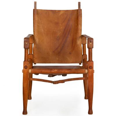 Wilhelm Kienzle Safari Chair in Leather and Oak Wilhelm Kienzle