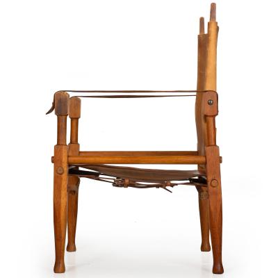 Wilhelm Kienzle Safari Chair in Leather and Oak Wilhelm Kienzle