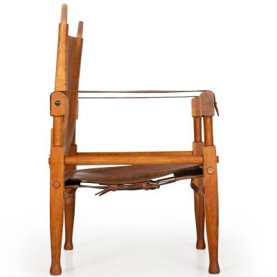 Wilhelm Kienzle Safari Chair in Leather and Oak Wilhelm Kienzle