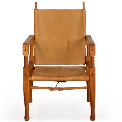 Wilhelm Kienzle Safari Chair in Leather and Oak Wilhelm Kienzle ca 1950