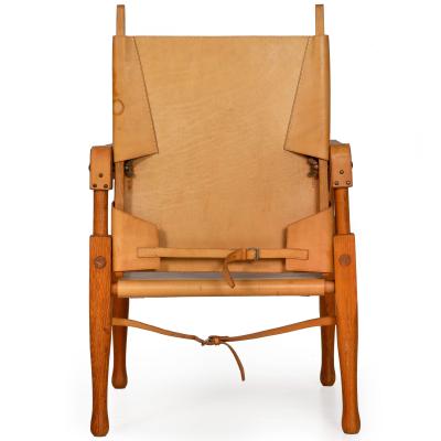 Wilhelm Kienzle Safari Chair in Leather and Oak Wilhelm Kienzle ca 1950