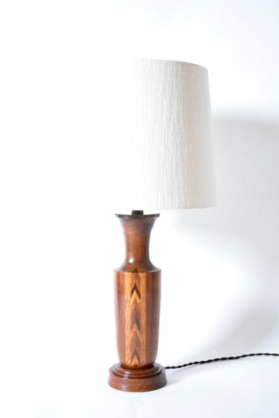 Wooden marquetry table lamp 1960s 
