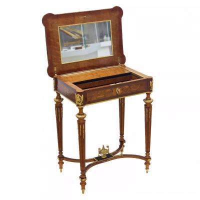 Writing Desk With Marquetry And Gilt Bronze Mounts France Late 19th Century