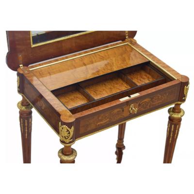 Writing Desk With Marquetry And Gilt Bronze Mounts France Late 19th Century