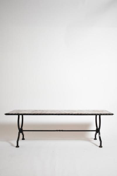 Wrought iron and marble coffee table 1940s 