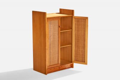 Yngve Ekstrom Cabinets with Pine and Rattan Sweden 1960s