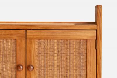 Yngve Ekstrom Cabinets with Pine and Rattan Sweden 1960s