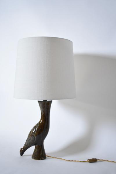 Zoomorphic bird ceramic lamp 1970s 