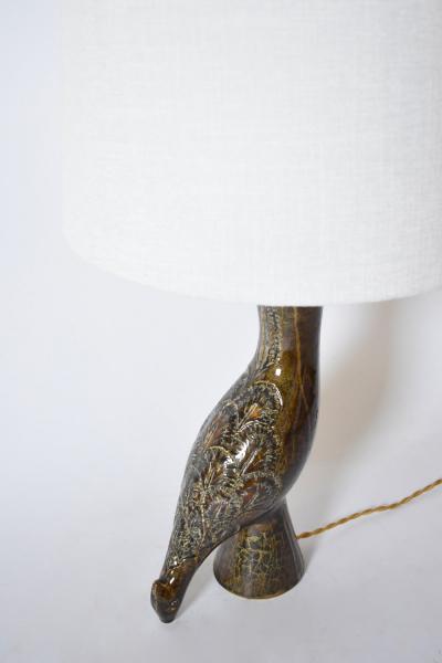 Zoomorphic bird ceramic lamp 1970s 