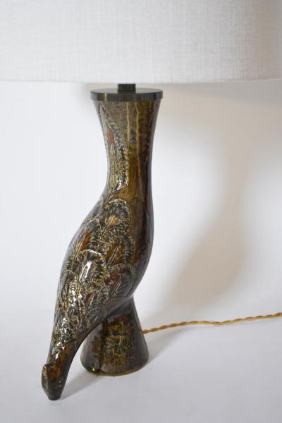 Zoomorphic bird ceramic lamp 1970s 