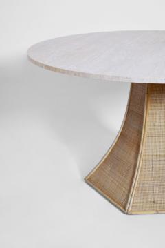  Caprarola 120cm rattan and travertine round table Barracuda Edition  - 4539728