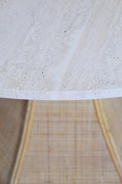  Caprarola 120cm rattan and travertine round table Barracuda Edition  - 4539730
