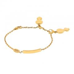  Cartier CARTIER 18K YELLOW GOLD ID PLATE HIS AND HERS CHARMS CHAIN BRACELET - 2936116