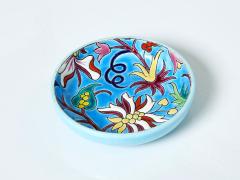  Fa enceries et Emaux de Longwy Blue flowers Art deco bowl Emaux de Longwy 1950 - 2752374