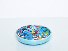  Fa enceries et Emaux de Longwy Blue flowers Art deco bowl Emaux de Longwy 1950 - 2752375