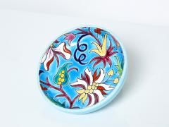  Fa enceries et Emaux de Longwy Blue flowers Art deco bowl Emaux de Longwy 1950 - 2752380