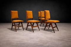  Forma Brazil Set of 6 Chairs in Saddle Mohair and Rosewood Attributed to Forma 1950s - 4802062