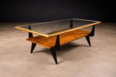 Fratte Midcentury Modern Coffee Table in Caviuna Glass by Fratte 1950s Lot 838A - 4624852