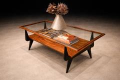  Fratte Midcentury Modern Coffee Table in Caviuna Glass by Fratte 1950s Lot 838A - 4624853